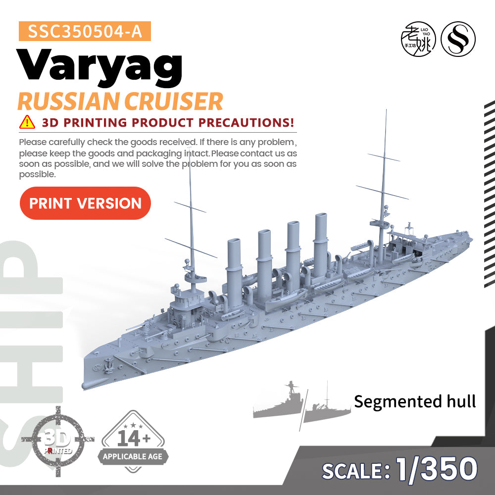 MRY-SFW SSC504 Military Warship Model Kit Russian Varyag Cruiser Water Line