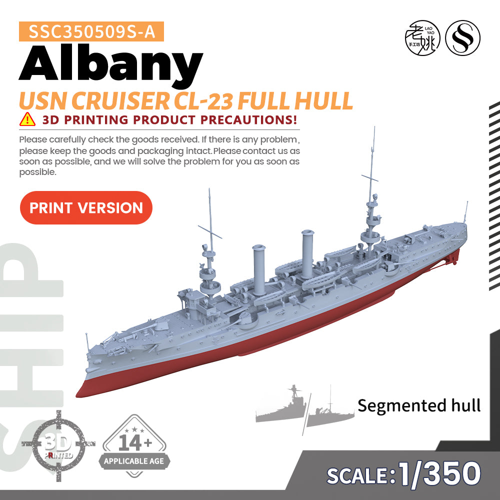 MRY-SFW SSC509S Military Warship Model Kit Albany Cruiser CL-23 Full Hull