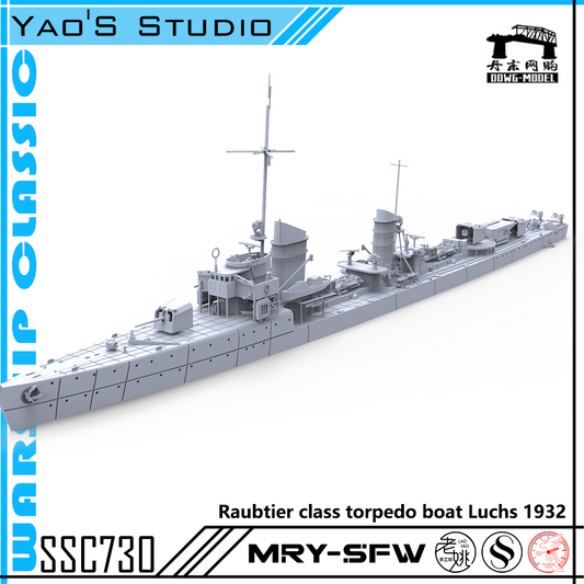 SSMODEL 730 Military Model Kit German Raubtier Class Torpedo Boat Luchs 1932(Bottomless Version)