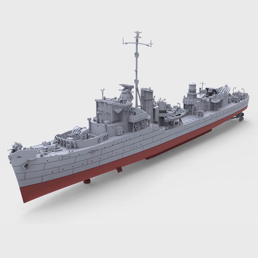 SSMODEL 744S Military Model Kit Hunt-Class, French Destroyer La Combattante, 1944 Full Hull