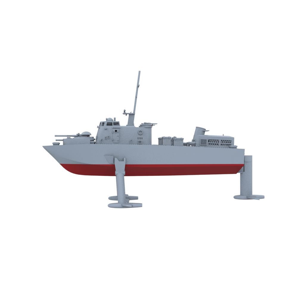 SSMODEL 761S Military Model Kit USS Flagstaff Class Patrol Gunboat Hydrofoil (PGH-1) Full Hull