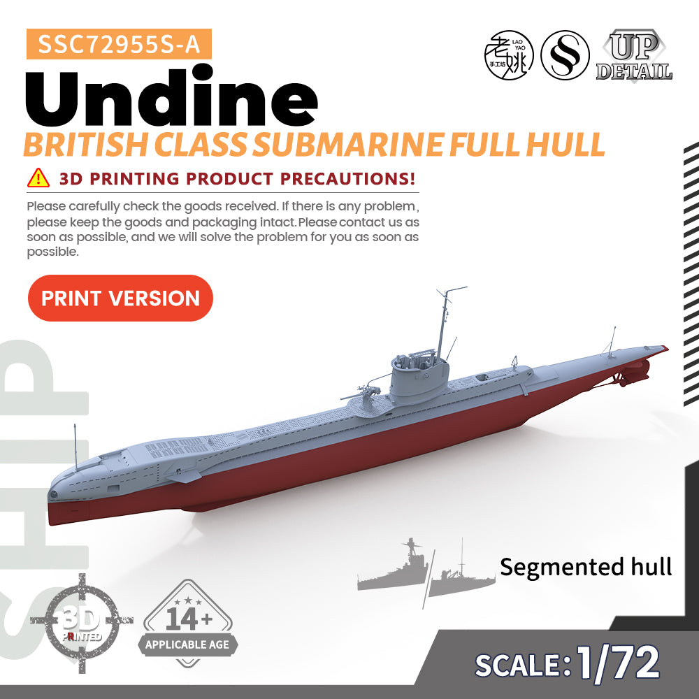 SSMODEL 955S Military Model Kit British Undine Class Submarine Full Hull