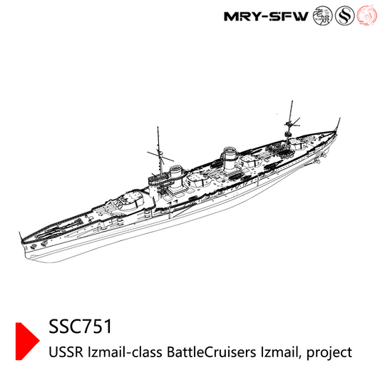 SSMODEL 751S Military Model Kit USSR Izmail-Class Battle Cruisers Izmail, Project Full Hull
