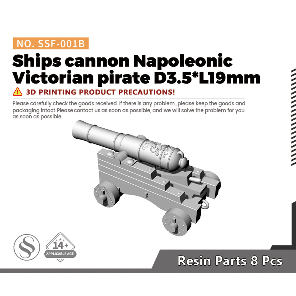 SSMODEL SSF-001A 1/- Ships cannon Napoleonic Victorian pirate D3*L16mm