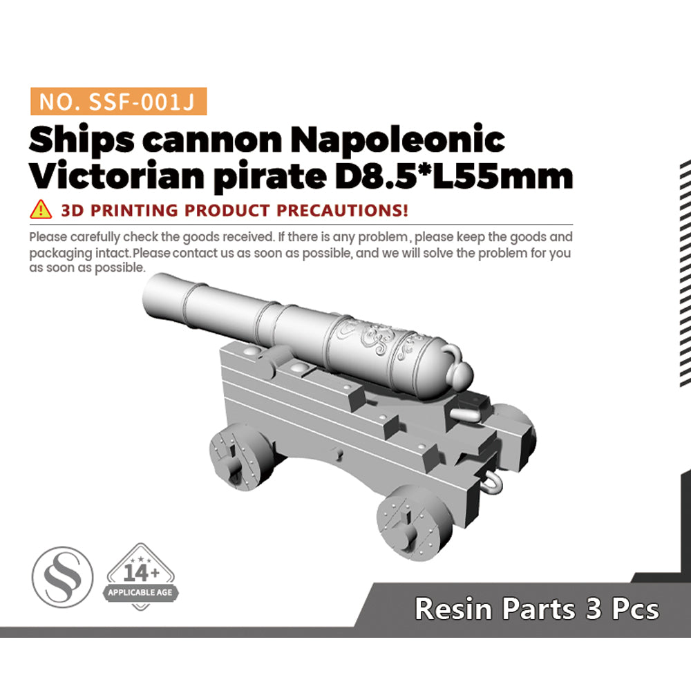 SSMODEL SSF-001J 1/- Ships cannon Napoleonic Victorian pirate D8.5*L55mm