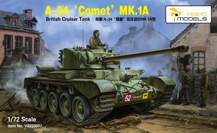 VESPID MODELS VS720002 1/72 British Cruiser Tank A-34 COMET MK.1A Plastic Model Kit