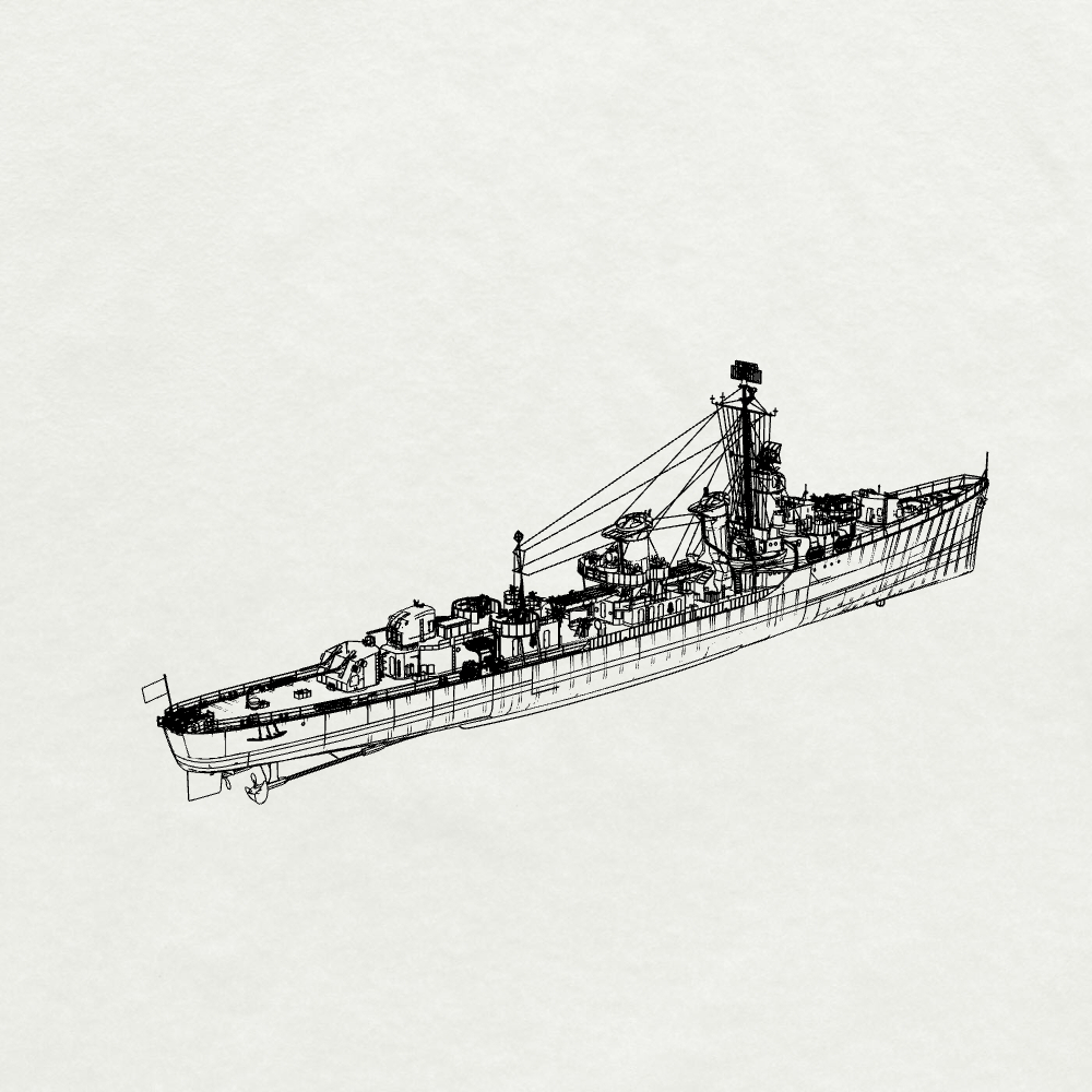 MRY-SFW SSC251 Porter-class Phelps Destroyer Leader DD-360 1944 Water Line
