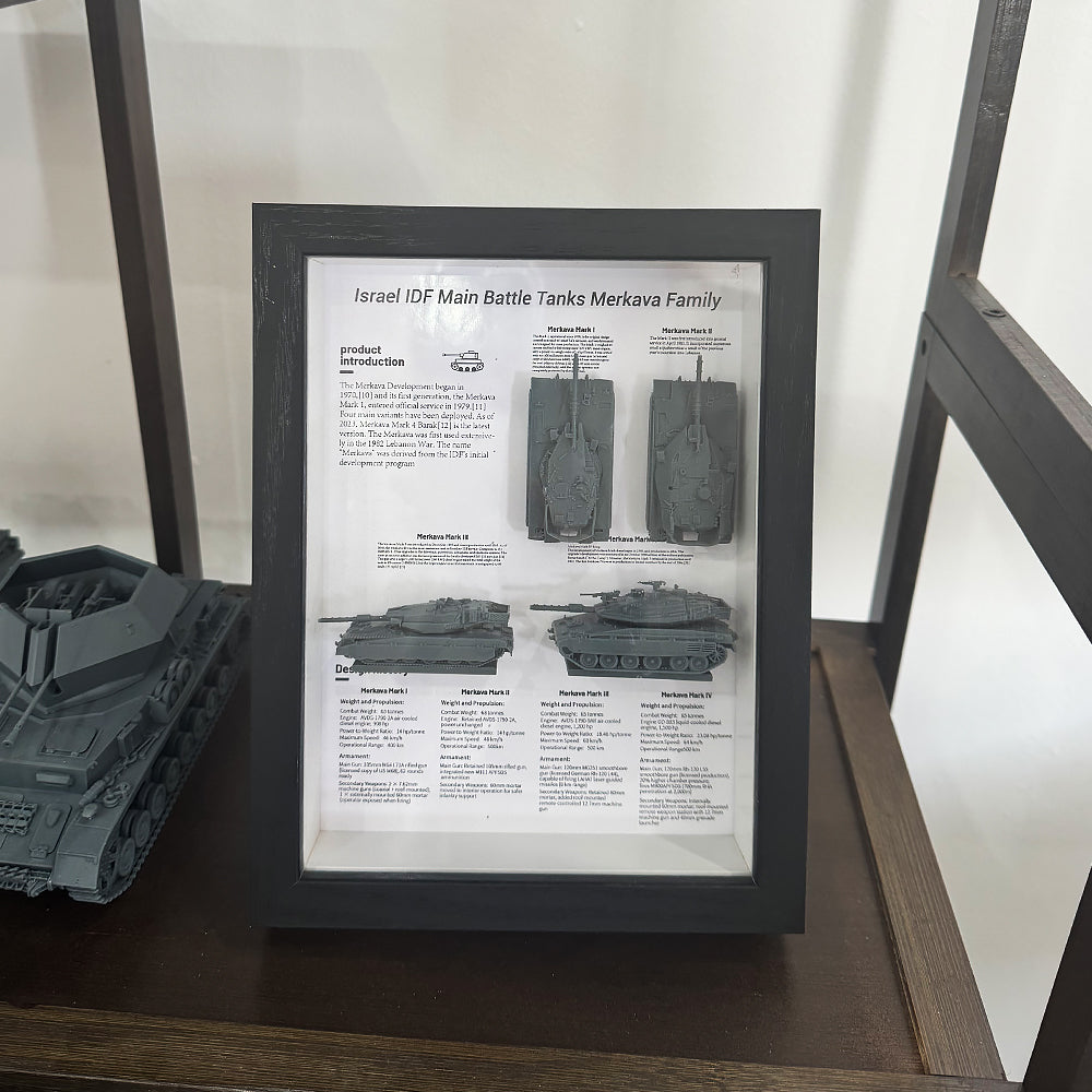 Yao's Studio YPL 1/L Collectible Display Frame War Scene Display Box 3D Hollow Photo Frame Israel Merkava Tank Series