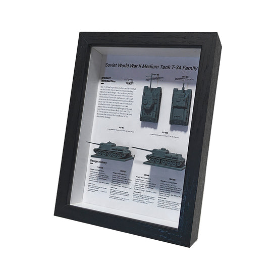 Yao's Studio YPL104 1/L  Collection Display Frame War Scene Box Three Dimensional Hollow Photo Frame Soviet T-34 Tank TypeI