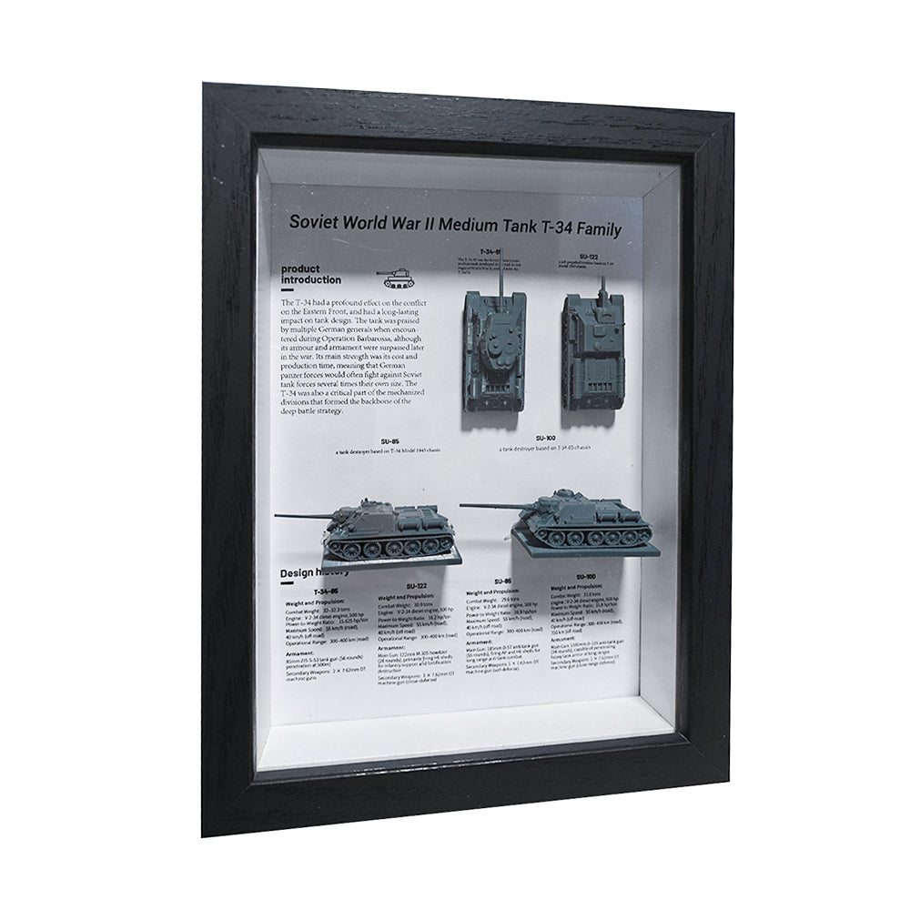 Yao's Studio YPL104 1/L  Collection Display Frame War Scene Box Three Dimensional Hollow Photo Frame Soviet T-34 Tank TypeI