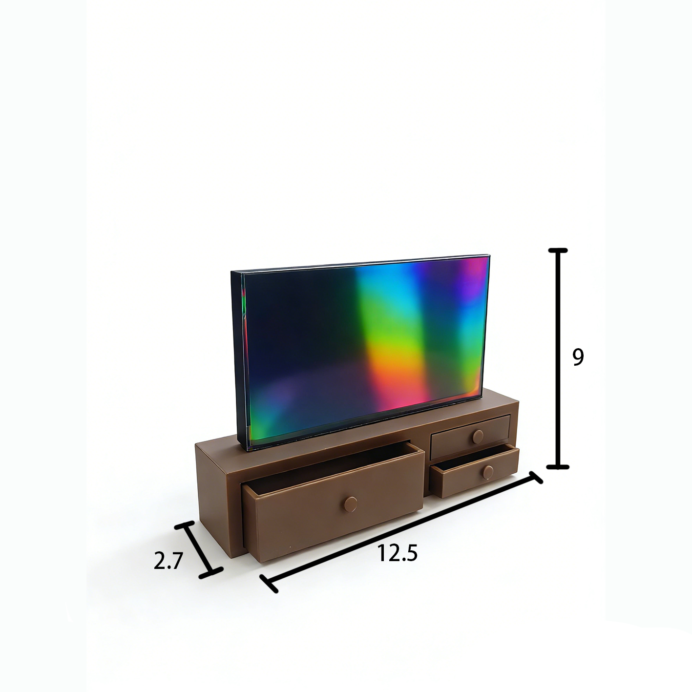 RHF257 TV cabinet Miniature Scene Model Decoration Original Chinese-Style Pull-Out TV Cabinet Dollhouse Furniture Accessories