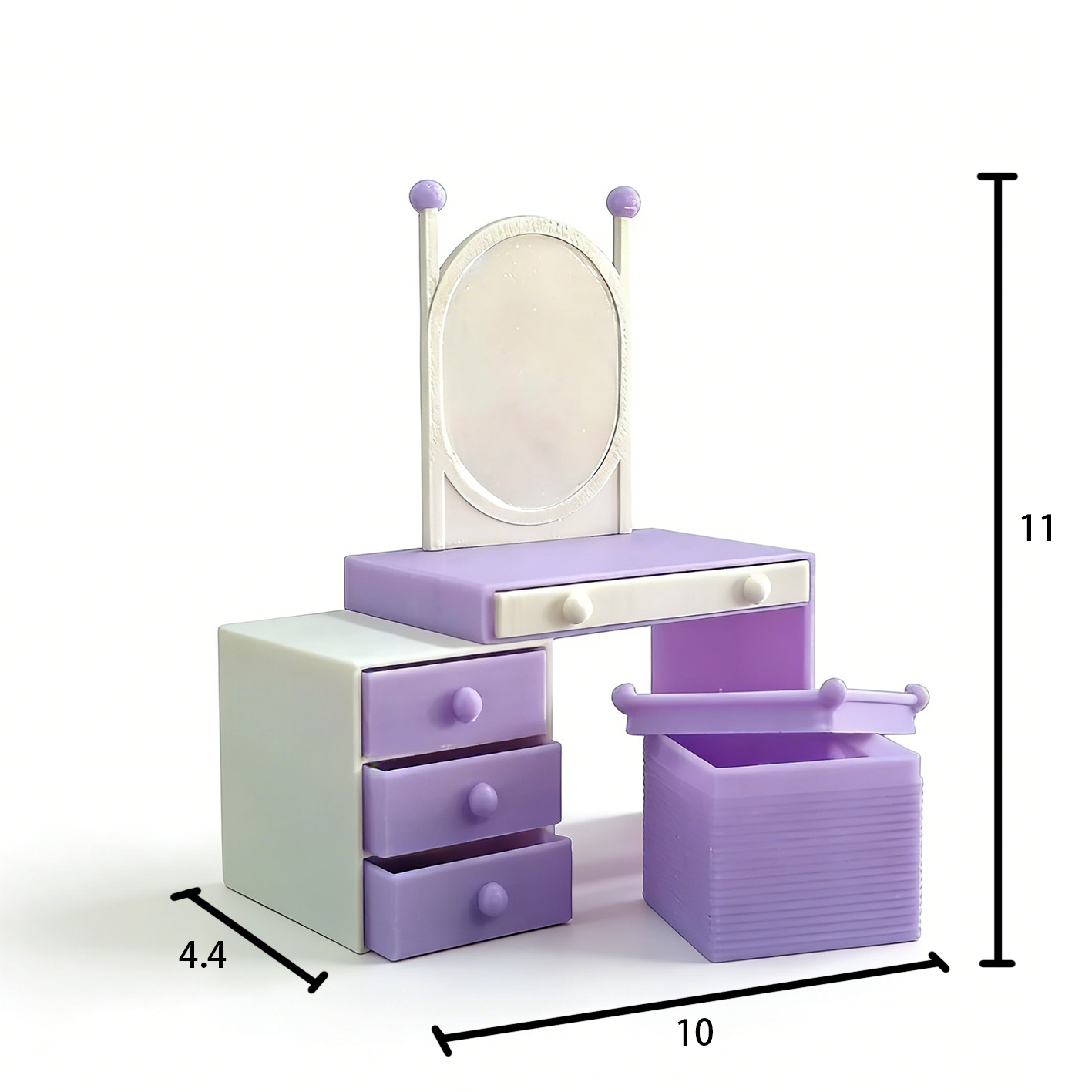 RHF262 Vanity Table Miniature Scene Model Ornament Original Modern Minimalist Multi-Drawer Vanity Table Dollhouse Furniture Accessory