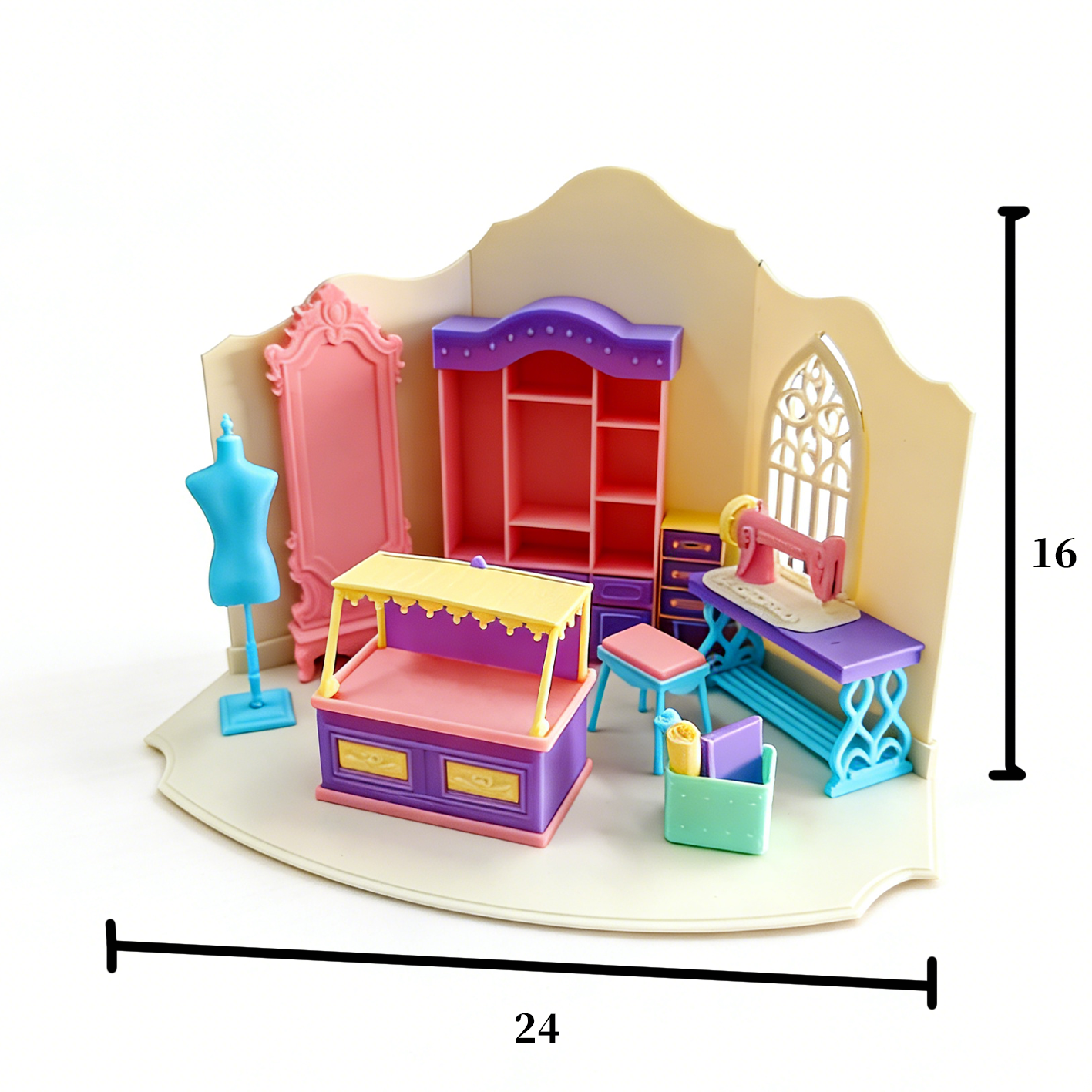 RHF296 Mini Sewing Scene Set Original Dream Tailor Shop Retro Mini Sewing Scene Set Miniature Scene Model Ornament Dollhouse