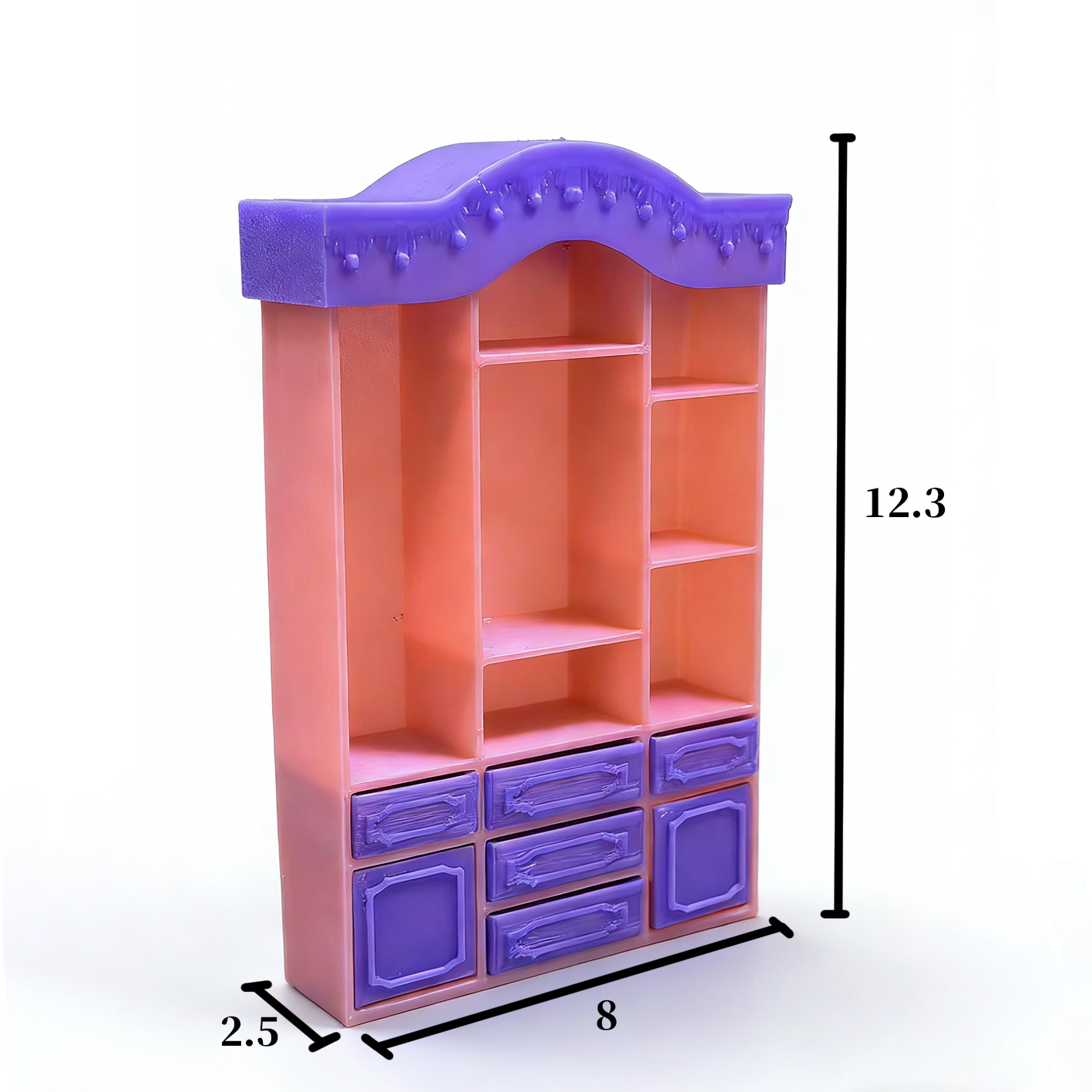 RHF300 European-Style Storage Cabinet Dreamy Purple European Style Storage Cabinet Miniature Scene Model Ornament Dollhouse Accessory