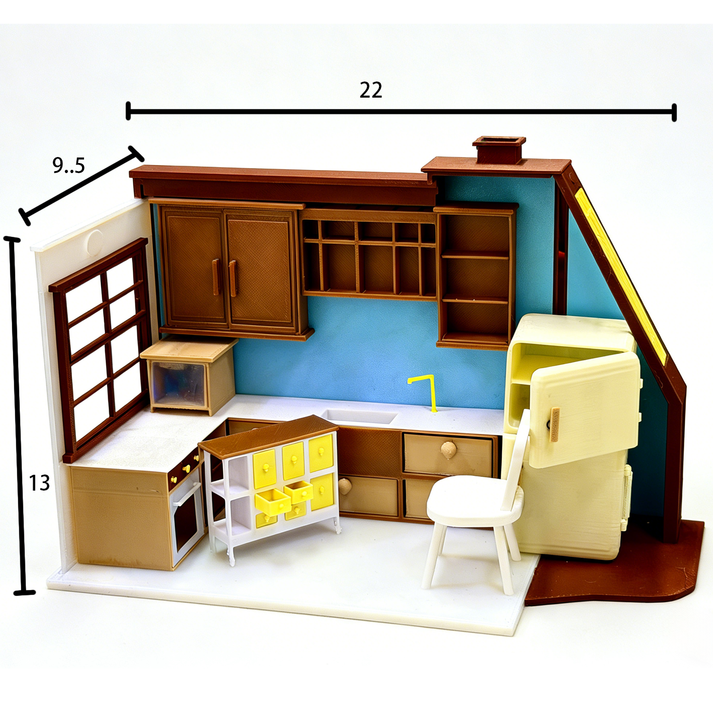 RHF282 Kitchen Scene Set Full Set Kitchen Scene Set, Food Toy Accessories, Dollhouse Furniture Accessories