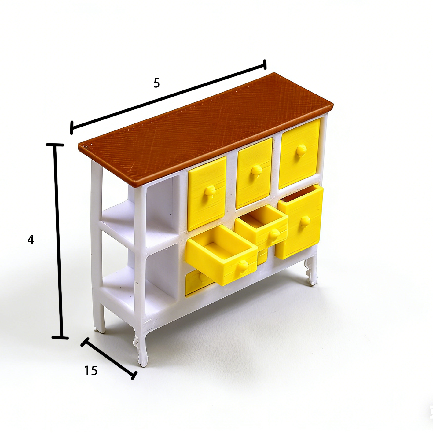 RHF273 Multi?Drawer Workstation Multi-drawer Console, Food Toy Accessories, Dollhouse Furniture Accessories Shop Scene Props