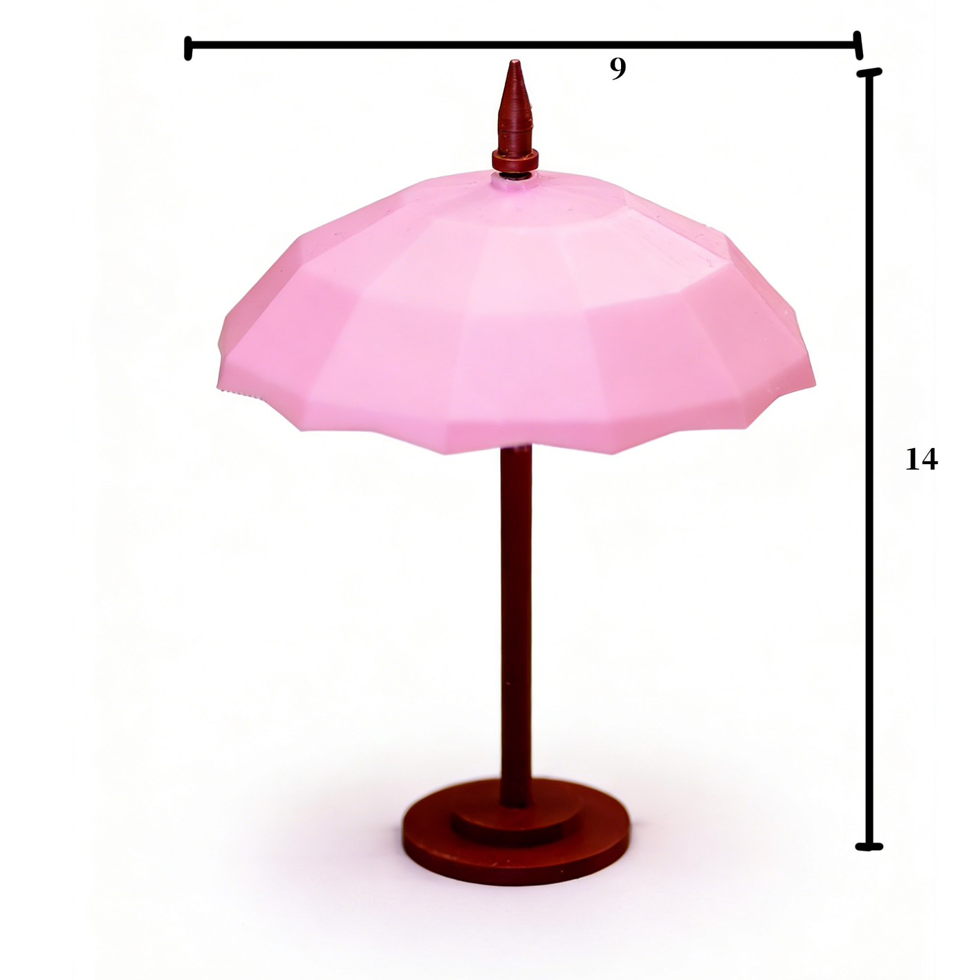 RHF326 Patio Umbrella Macaron Pink Terrace Parasol, Miniature Scene Model Ornament Dollhouse Accessory
