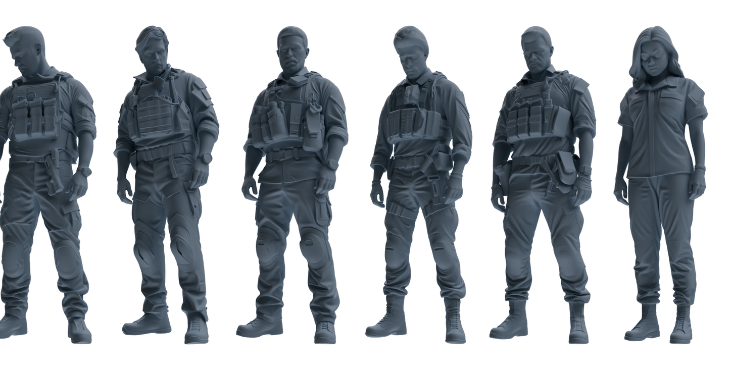 MRY-SFW SSTR002 Modern Navy SEAL Six-Person Mourning Group