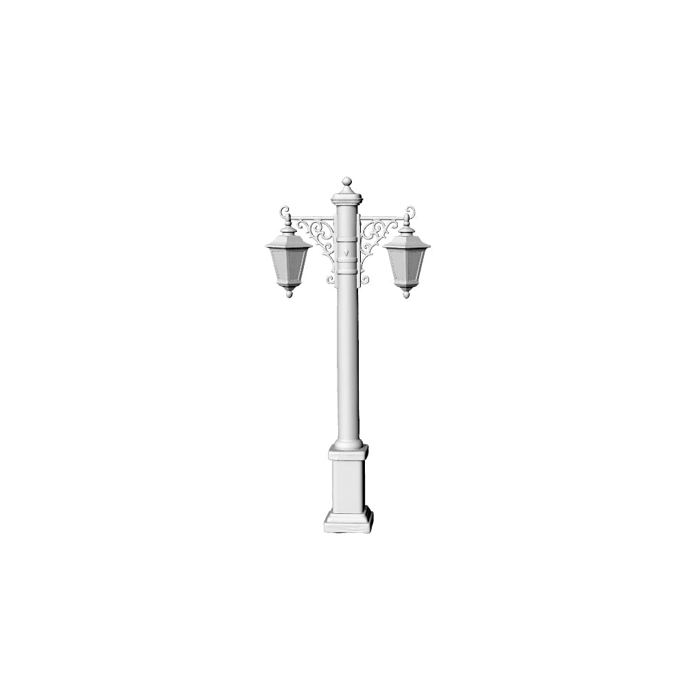 MRY-SFW LYTS619 Unpainted 3D Printed Retro European Street Lamp, Dollhouse Miniature Garden Decor