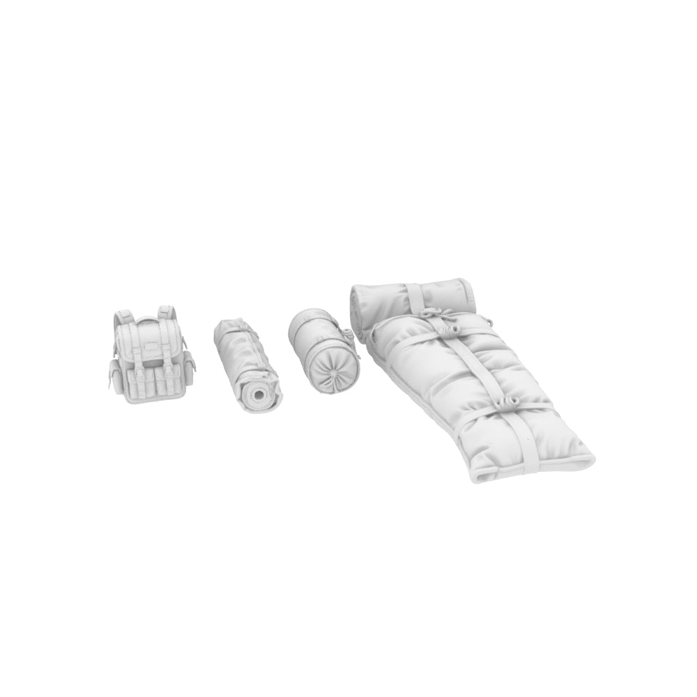 MRY-SFW LYTS671 3D Printed Canvas Wrapped Supplies Set, Unpainted Miniature Military Scene Model