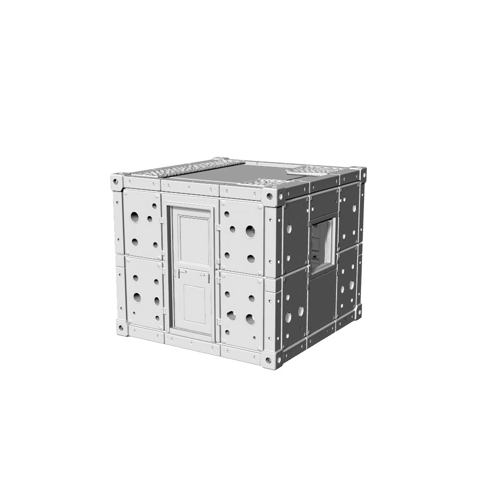MRY-SFW LYTS662 3D Printed Sci-Fi Modular Armored Building Model, Unpainted White Model, Wargaming Terrain Accessory