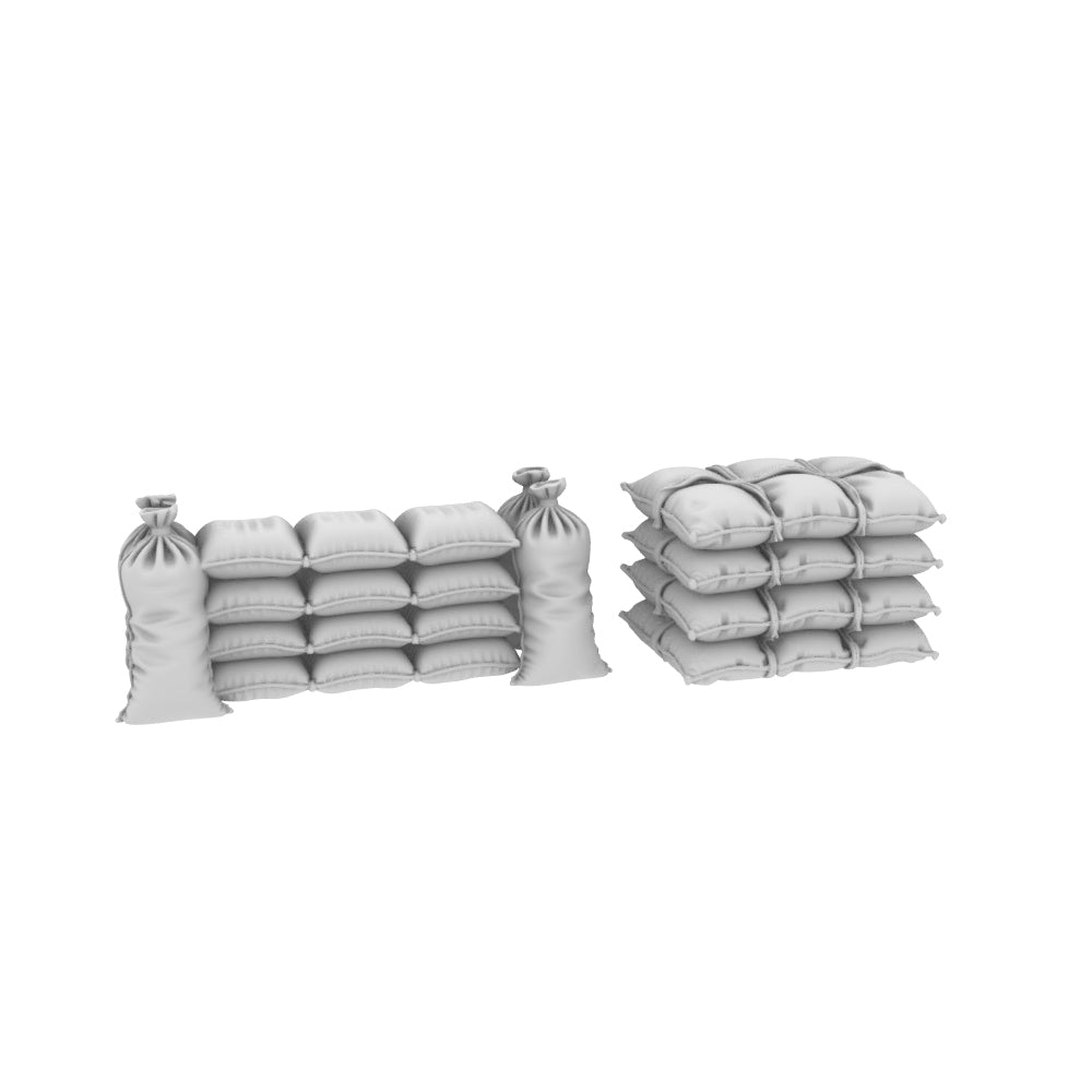 MRY-SFW LYTS673 3D Printed Military Sandbag Set, Position Fortification Accessories, Unpainted White Model