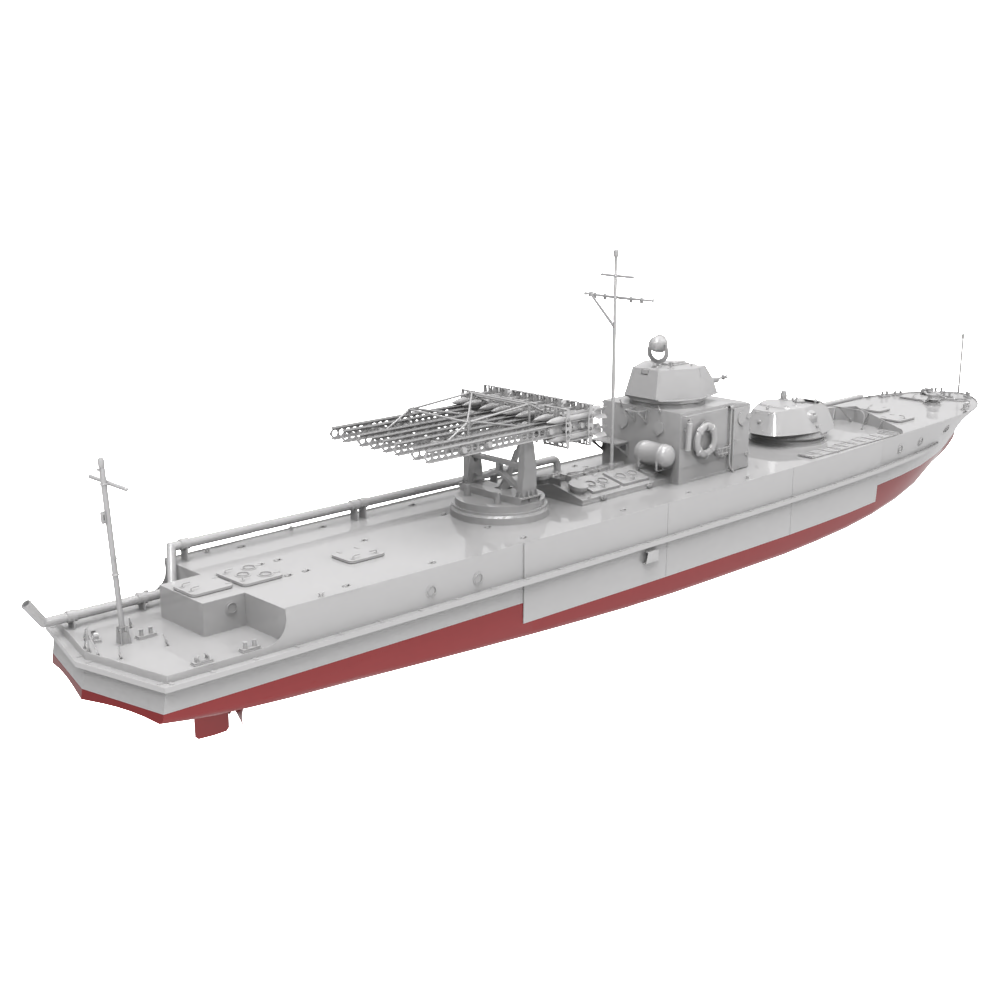 RHWS020S Military Model Kit Full Hull Soviet Project 1124 Armoured Gunboat