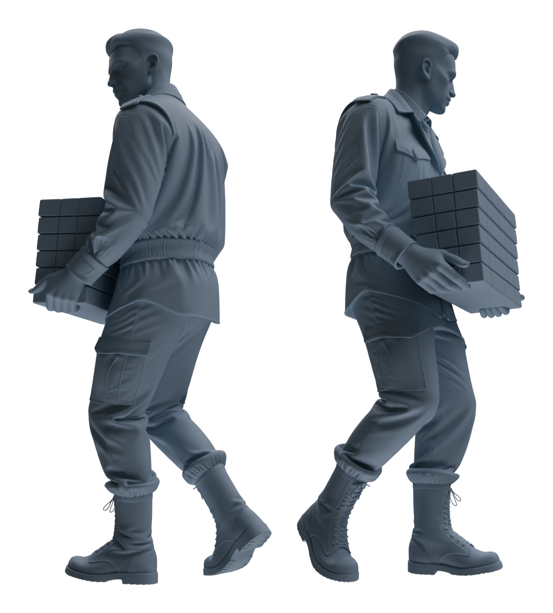 MRY-SFW LYGR614 Historical WWII U.S. Army Six-Person Construction Site Carrying Group