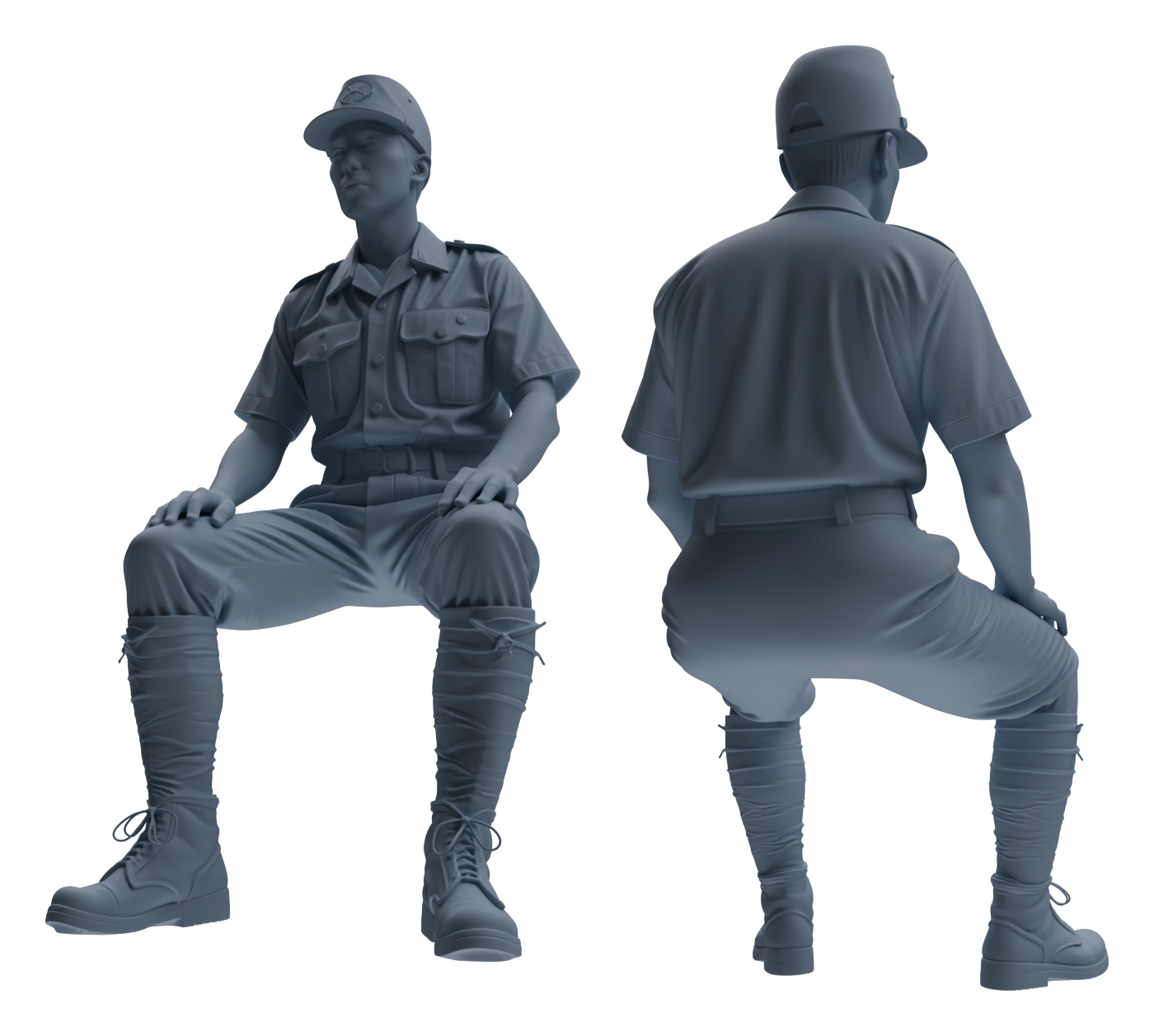 MRY-SFW LYGR615 WWII U.S. Army Six-Person Construction Site Negotiation