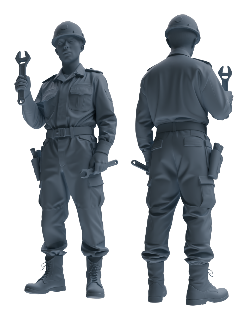 MRY-SFW LYGR611 Historical WWII Japanese Army Six-Person Construction Site Work Group