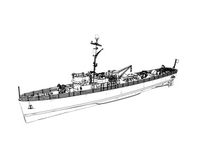 RHWS006 Military Model Kit Water Line HMS Vanguard Class Battleship