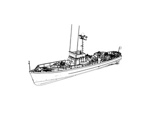 RHWS007S USN SC-497 Class Submarine Chaser CARMI PC-466 Full Hull