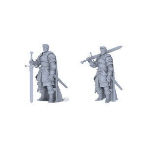 MRY-SFW LYGR029 Medieval Swordsman War Chess Resin White Model Fantasy Theme War Chess Miniature Figure Scene Character Hand-painted Figure S Scale