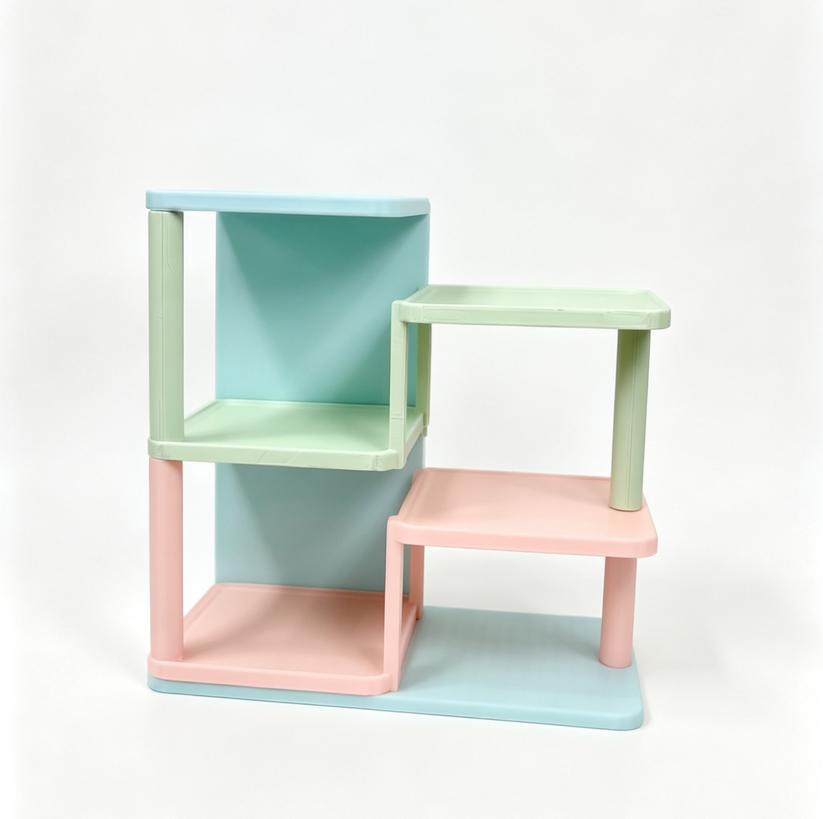 RHF0635 Macaron Multi-Tier Blind Box Display Stand, Desktop Staircase Figure Organizer, Pop Mart Doll Display Shelf