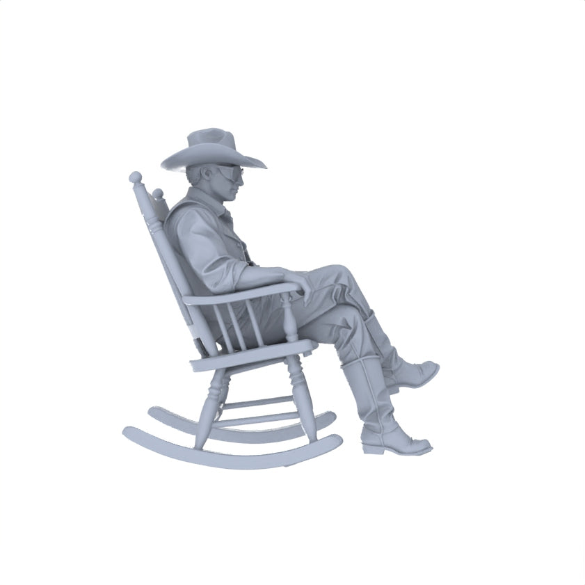 MRY-SFW LYGR128 Western Cowboy Casual Pose2 Game Theme Wargame Resin White Model Wargame Miniature Soldier Scene Character Hand Painted Hand Paint