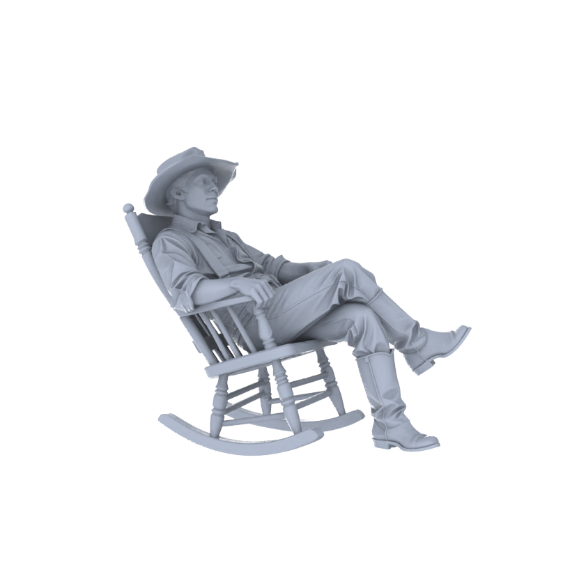 MRY-SFW 129 1/64 Western Cowboy Casual Pose3 Game Theme Wargame Resin White Model Wargame Miniature Soldier Scene Character Hand Painted Hand Paint