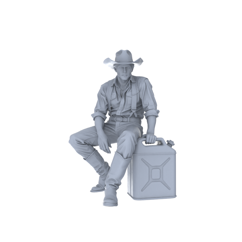 MRY-SFW LYGR130 Western Cowboy Casual Pose4 Game Theme Wargame Resin White Model Wargame Miniature Soldier Scene Character Hand Painted Hand Paint