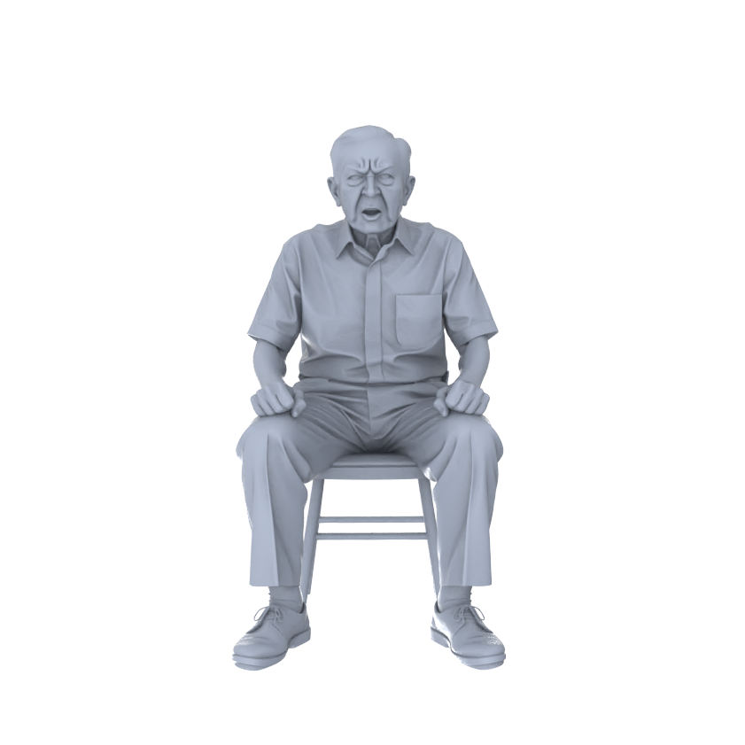 Yao's Studio LYTR194 Angry Elderly Figures Resin Miniature Model 5-Figure Set, Unpainted Angry Emotion Figures, DIY Painting Scene Decoration Miniatures Diorama Resin Figures