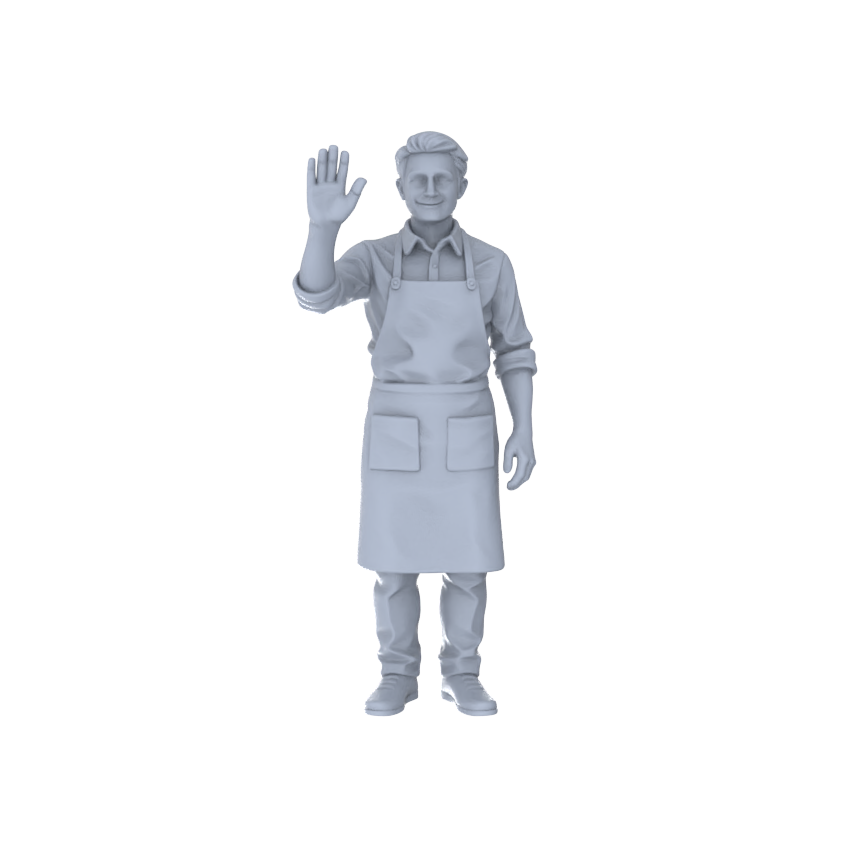 Yao's Studio LYTR231 Unpainted Miniature Urban Scene 2-Piece Set - Apron Welcome Staff for Food Street & Commercial Area Dioramas
Miniatures Diorama Resin Figures