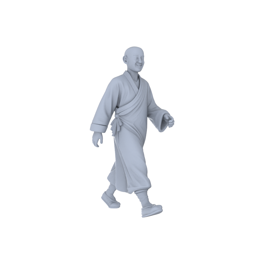 Yao's Studio LYTR249 Monk Figures Resin Miniature Model 3-Figure Set, Unpainted Meditation & Walking Figures, DIY Painting Scene Decoration Miniatures Diorama Resin Figures