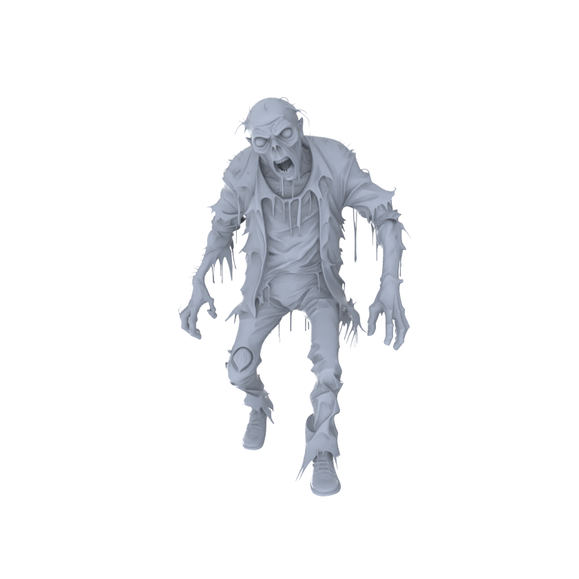 MRY-SFW LYGR107 Zombie resin white model miniature soldier character model scene character figure hand painted
