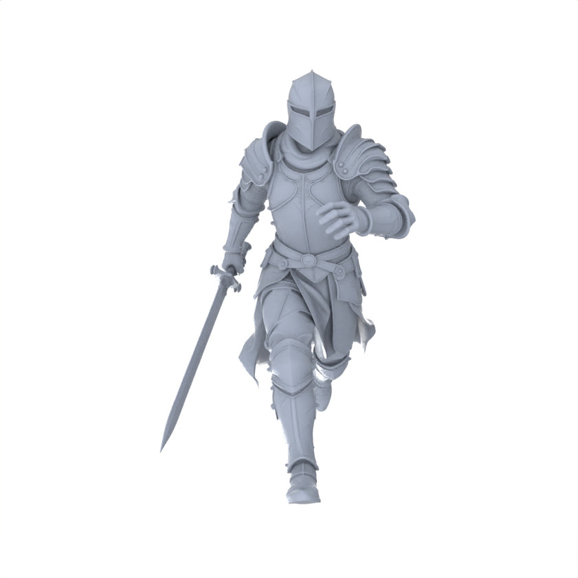 MRY-SFW LYGR091 Medieval knight running pose resin white model miniature soldier scene character figure hand painted