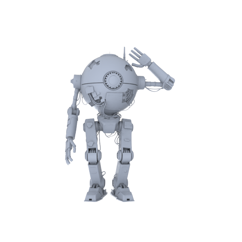 MRY-SFW LYGR132 Wasteland Style Doomsday Robot Salute Motion Game Theme Wargame Resin White Model Wargame Miniature Soldier Scene Character Hand Figure Hand Painted