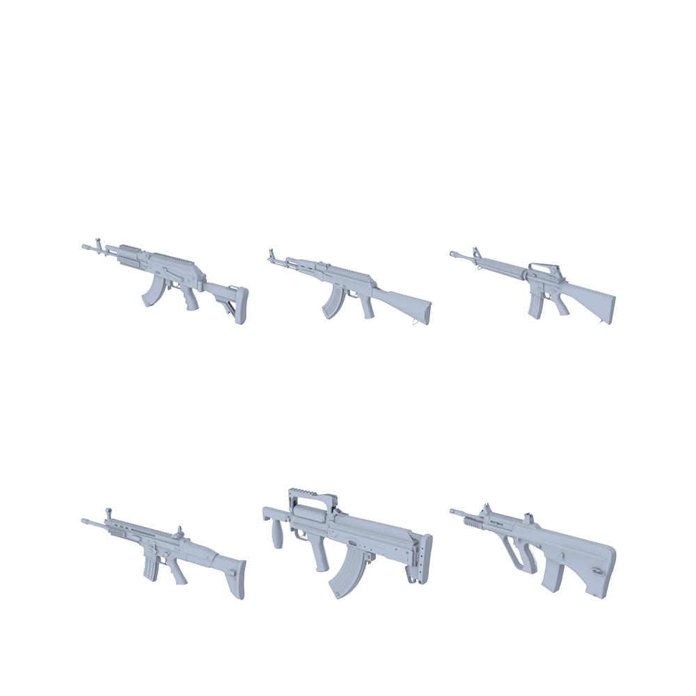 New Arrivals | Modern Tactical / Wasteland / Retro Gun 3D Printed Model Sets for Action Figure Customization & Scene Building