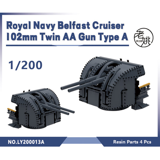 Yao's Studio LY013A 1/700(350,200,144) Model Upgrade Parts Royal Navy 102mm /45 QF HA MkXVI Twin AA Gun Type A