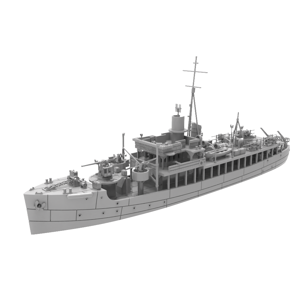 RHWS015 HMS Isles Cllass Submarine Chaser Liscomb Water line