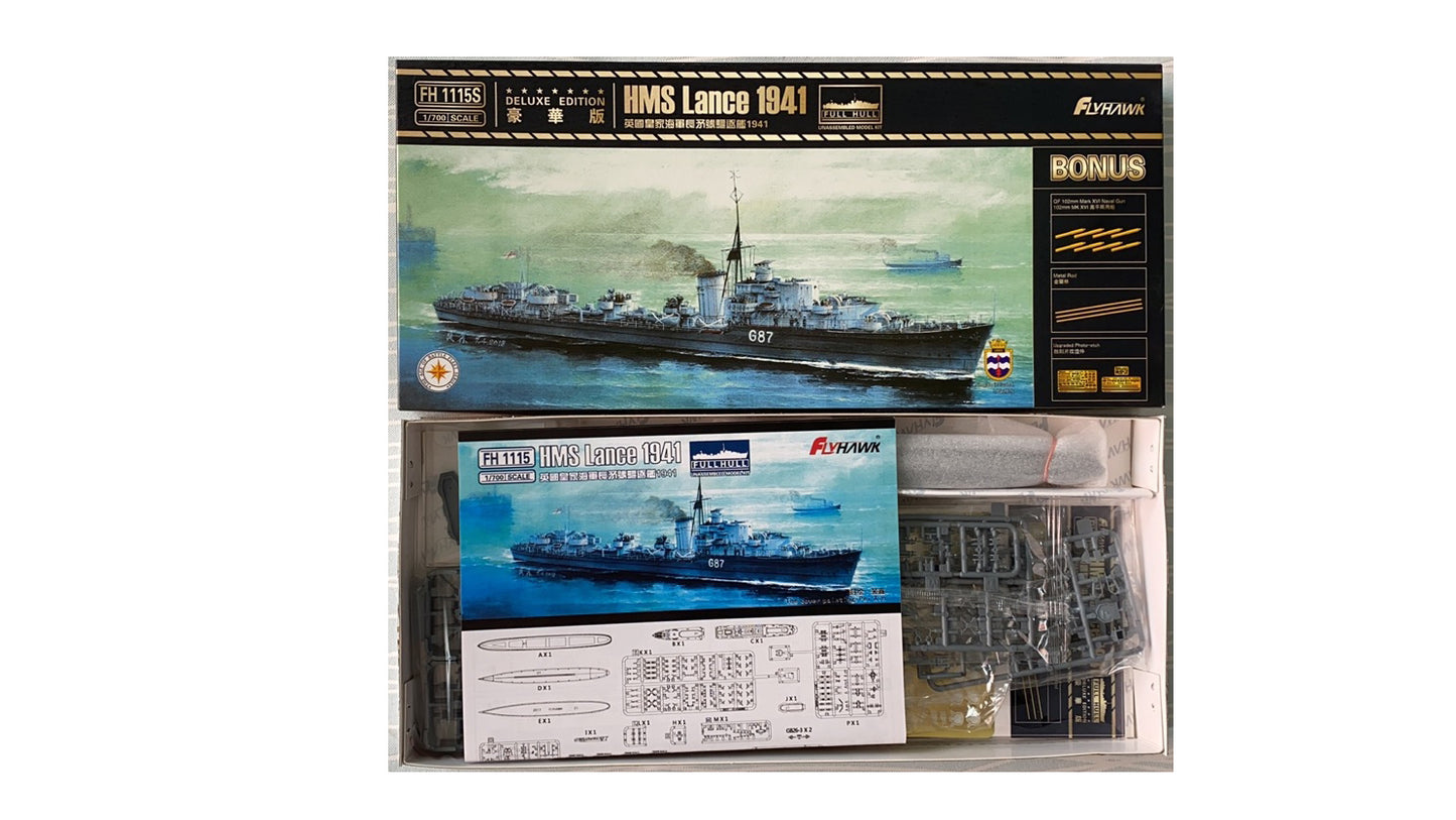 Flyhawk FH1115S 1/700 HMS Lance 1941 Deluxe Edition Plastic Model Kit