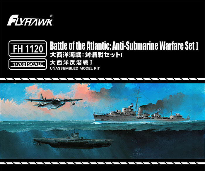 Flyhawk FH1120 1/700 Battle of the Atlantic Anti-Submarine Warfare Set I Plastic Model Kit