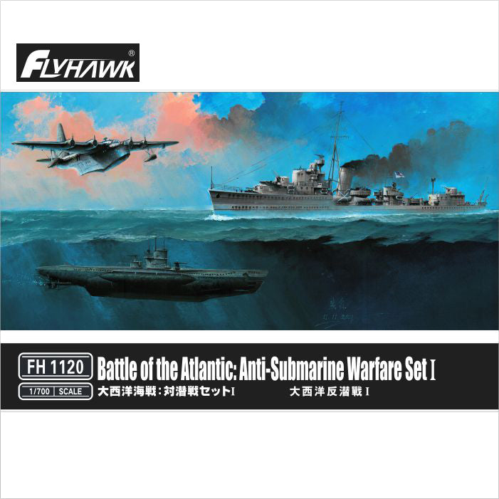 Flyhawk FH1120 1/700 Battle of the Atlantic Anti-Submarine Warfare Set I Plastic Model Kit