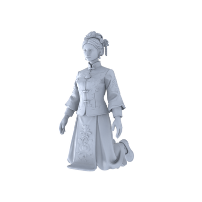 Yao's Studio LYTR265 Chinese Bride Hexad Resin Miniature Model 6-Figure Set, Unpainted Traditional Wedding Figures, DIY Painting Scene Decoration Miniatures Diorama Resin Figures